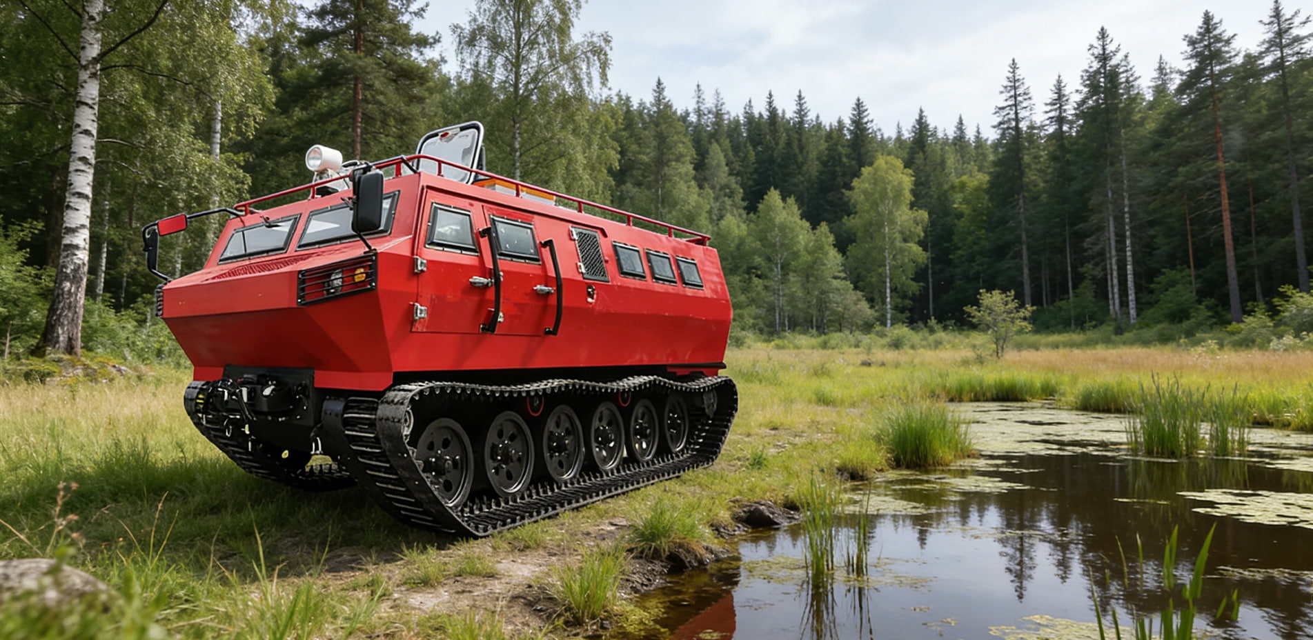 Single-section tracked all-terrain troop transport vehicle